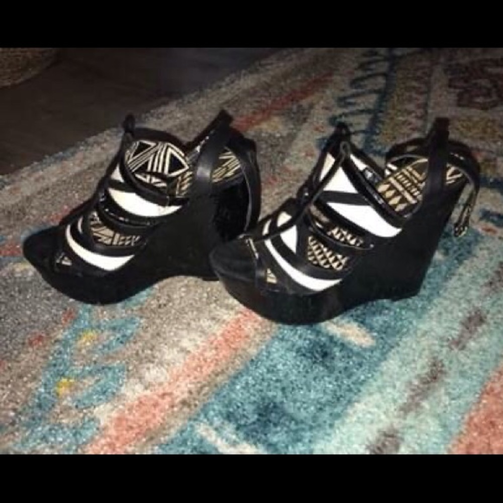 Color Block Wedge Heel